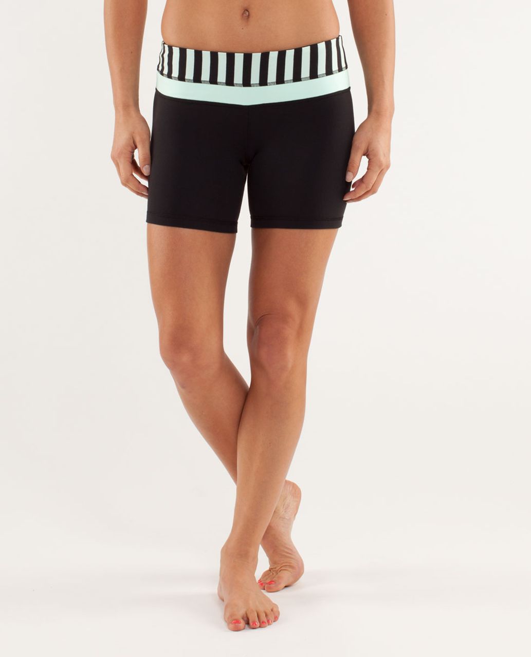 Lululemon Reverse Groove Short (Regular) - Black / Sea Stripe Mint Moment Black / Mint Moment