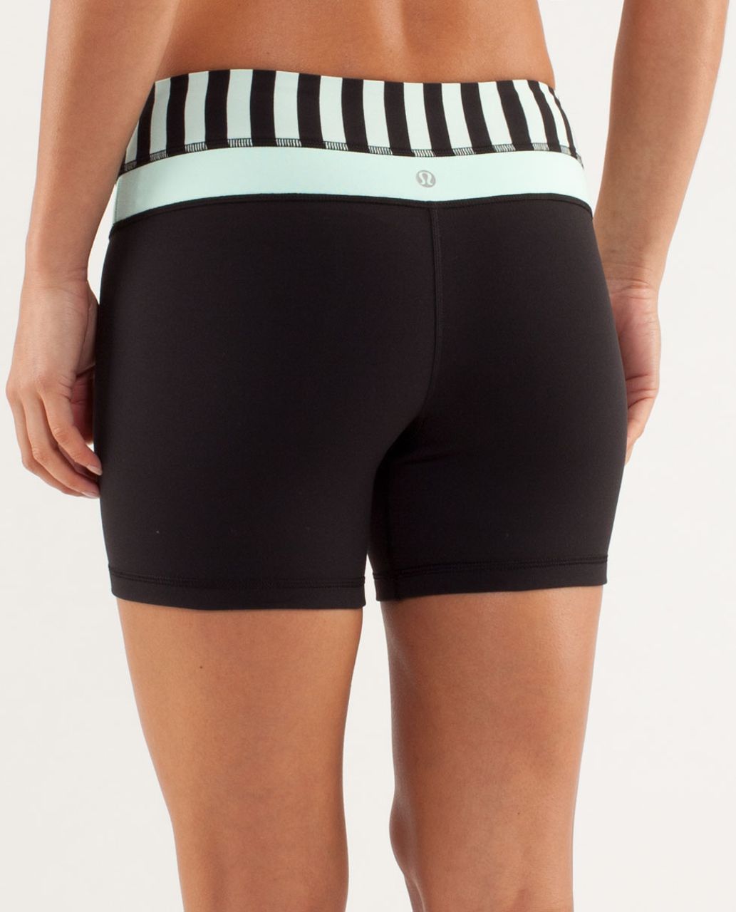 Lululemon Reverse Groove Short (Regular) - Black / Sea Stripe Mint Moment Black / Mint Moment