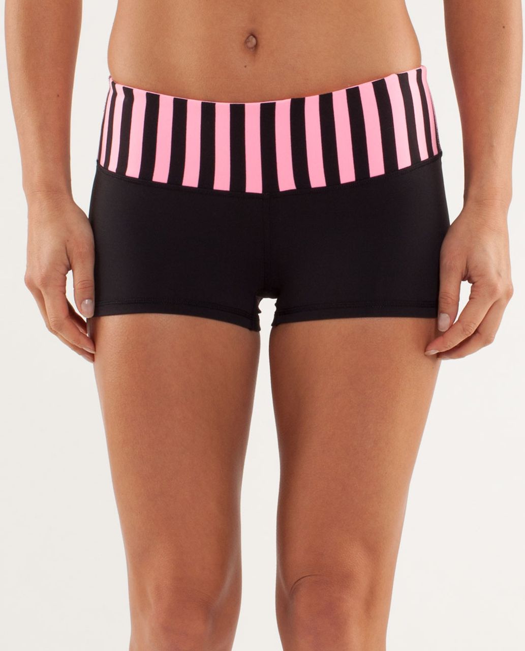 Lululemon Boogie Short - Black / Sea Stripe Pink Shell / Pink Shell