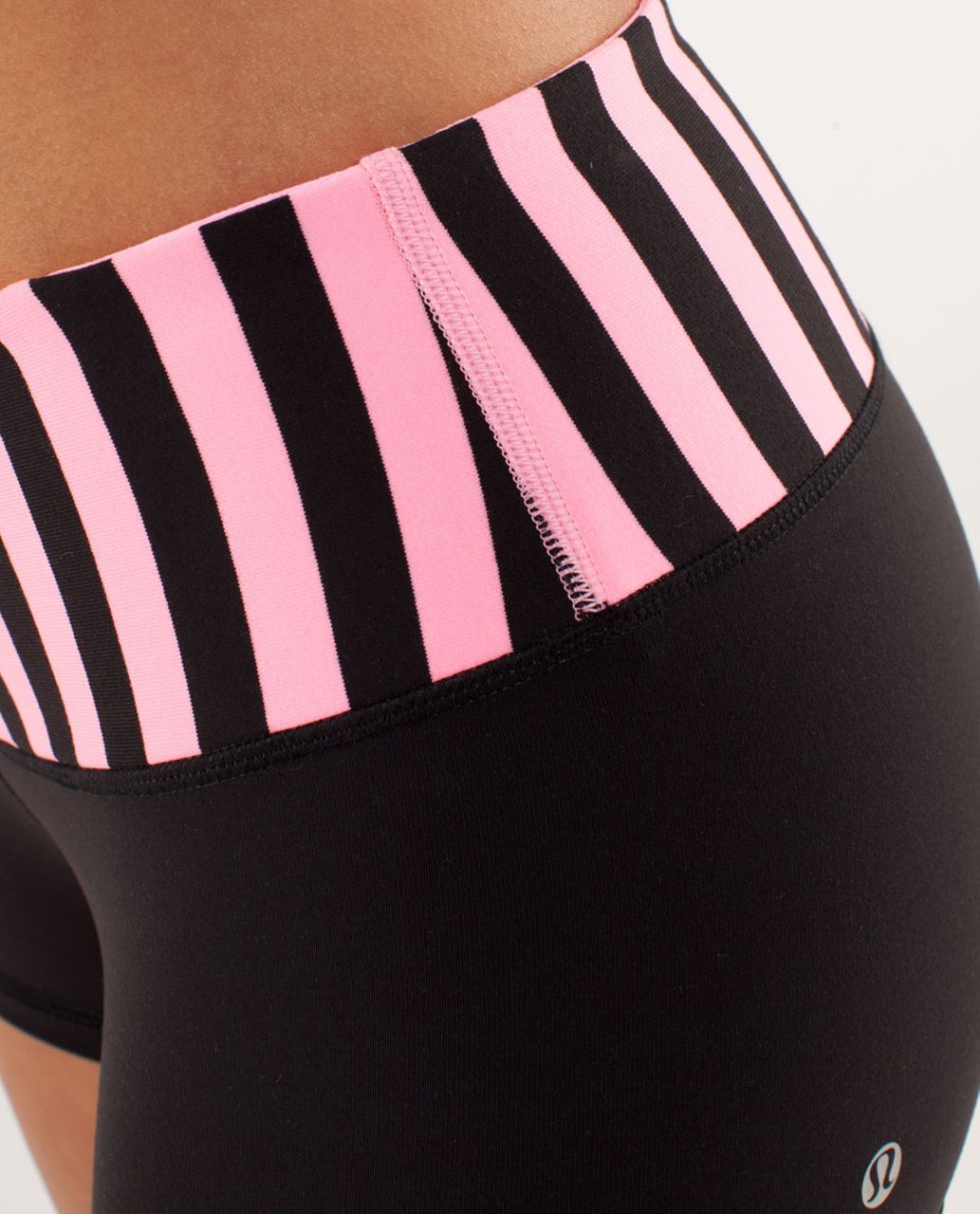 Lululemon Boogie Short - Black / Sea Stripe Pink Shell / Pink Shell