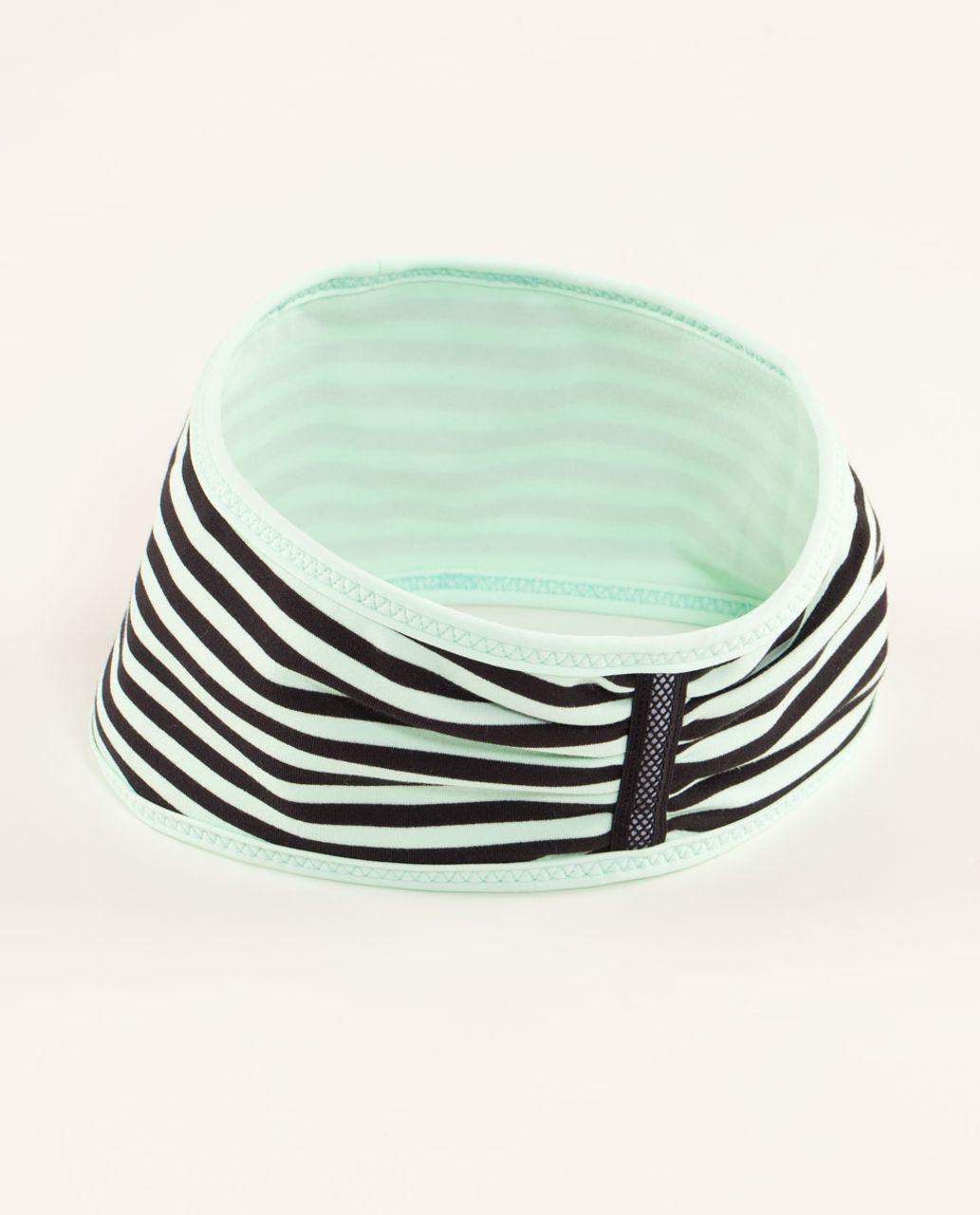 Lululemon Brisk Run Headband - Classic Stripe Mint Moment Black / Mint Moment