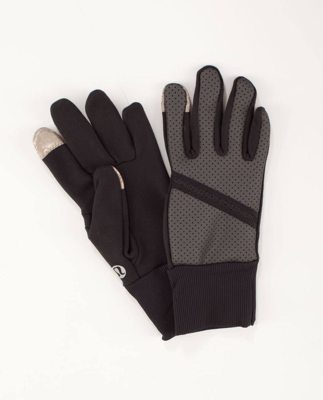 Lululemon Reflective Brisk Run Gloves - Black / Black