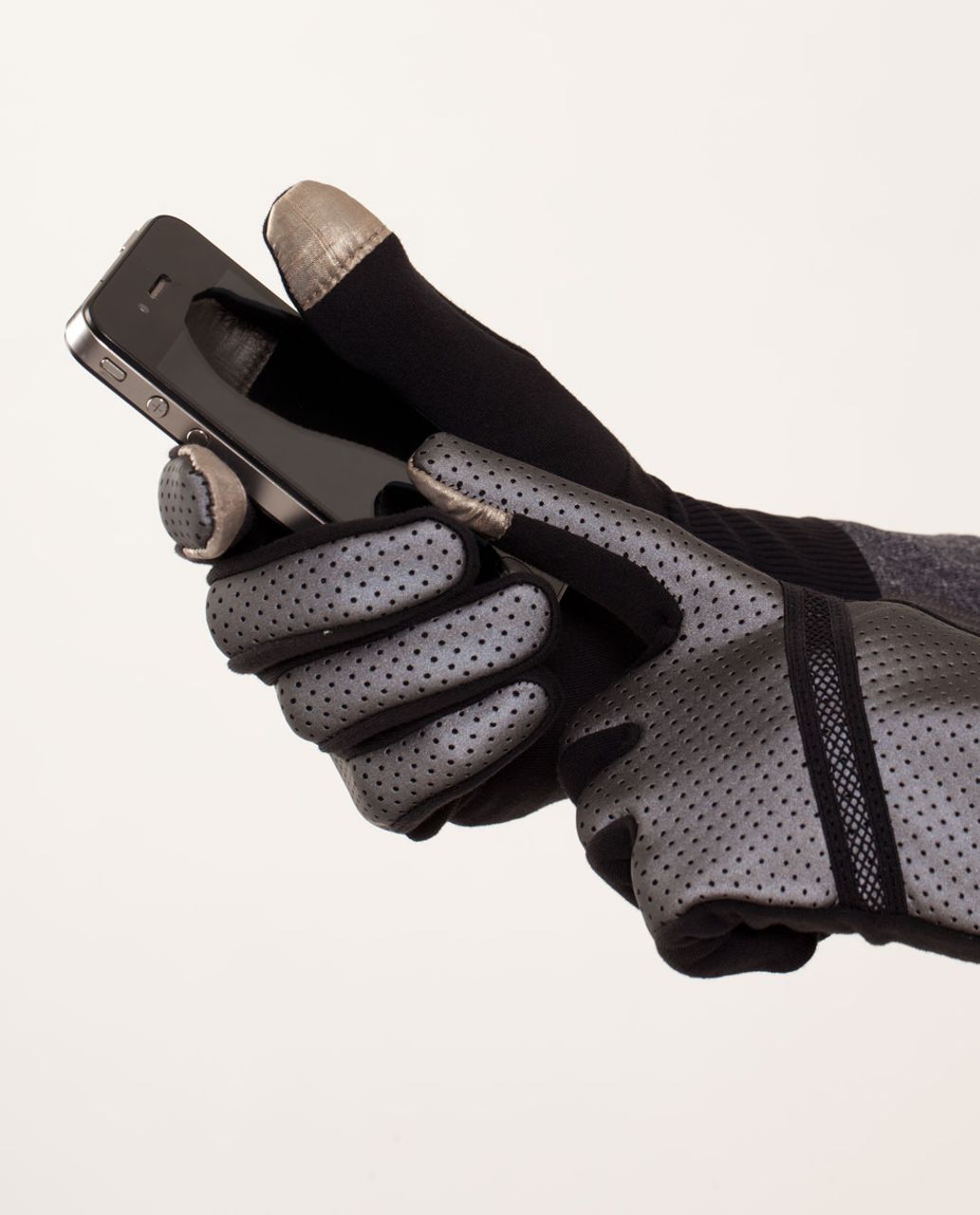 Lululemon Reflective Brisk Run Gloves - Black / Black