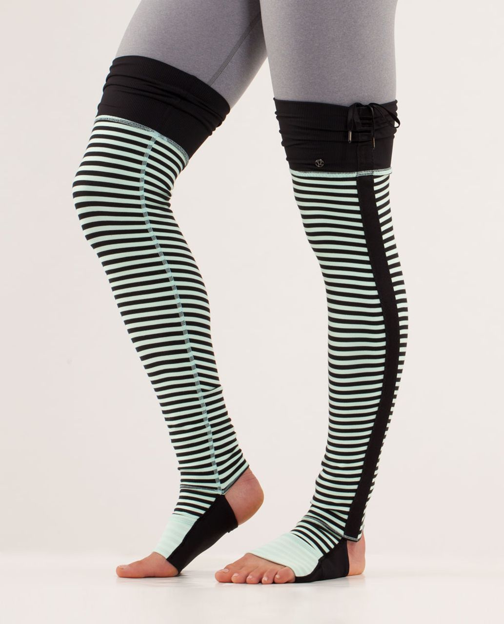 Lululemon Eternal Legwarmers II - Classic Stripe Mint Moment Black