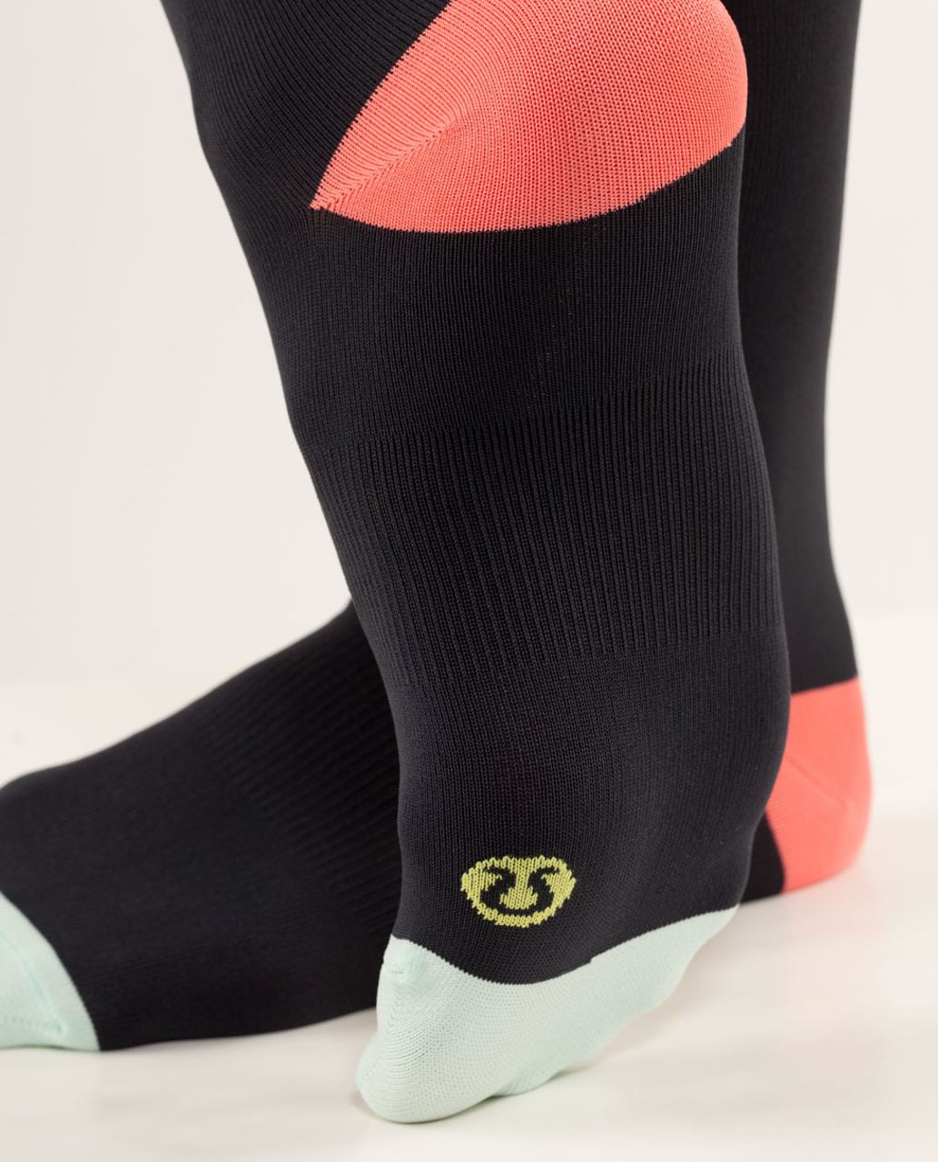 Lululemon Women's Run For A Latte Sock - Colour Block Black Mint Moment