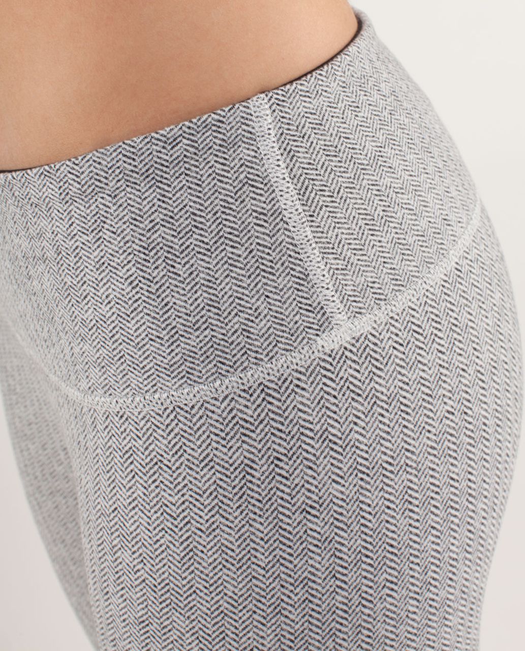 Lululemon Wunder Under Pant - Herringbone White Black / Black - lulu  fanatics