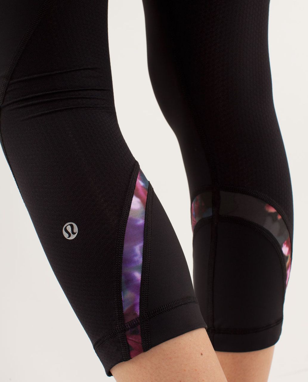 Lululemon Run:  Inspire Crop II - Black / Spring Has Sprung Multi