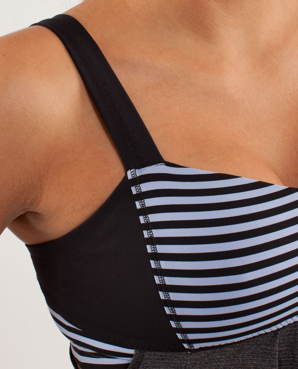 Lululemon Run:  Back On Track Tank - Black / Classic Stripe Polar Haze Black