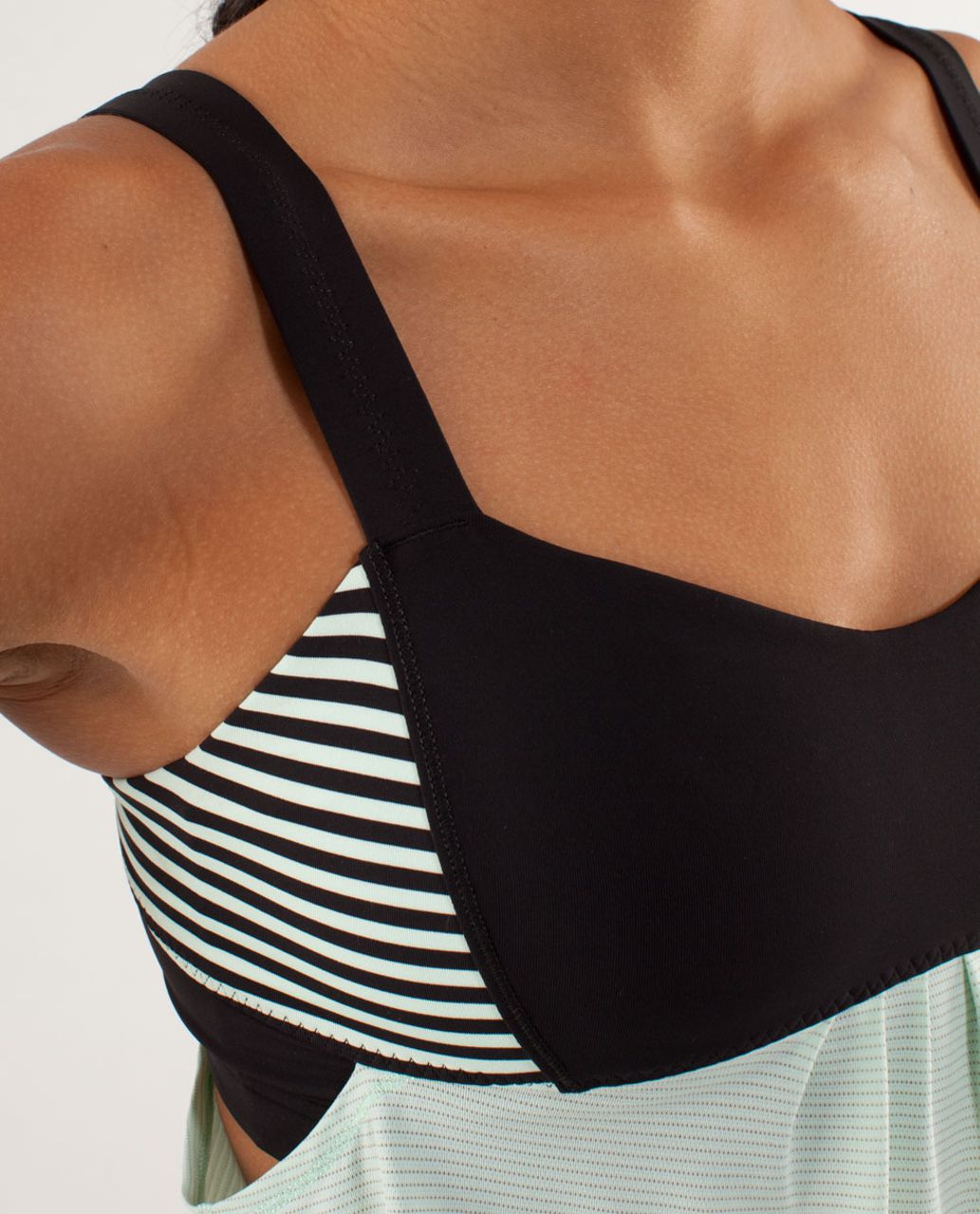 Lululemon Run:  Back On Track Tank - Mint Moment / Black / Classic Stripe Mint Moment