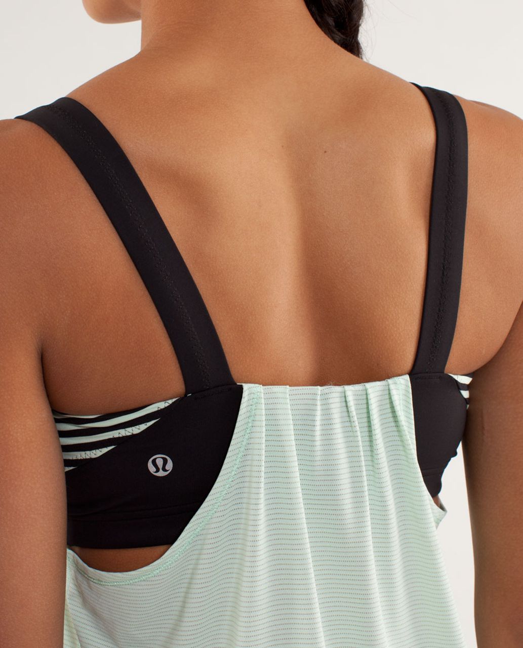 Lululemon Run:  Back On Track Tank - Mint Moment / Black / Classic Stripe Mint Moment