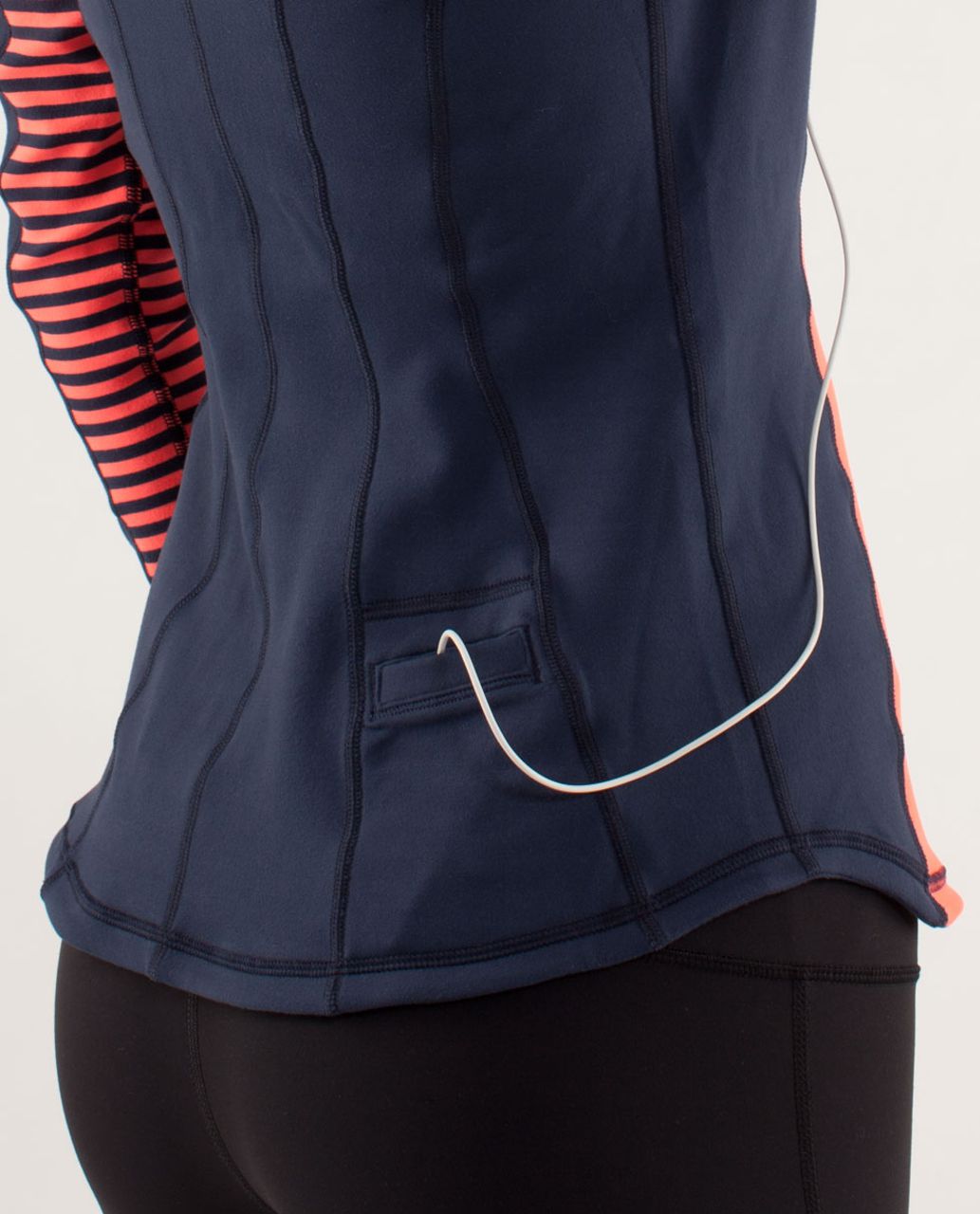 Lululemon Run:  U-Turn Pullover - Light Flare / Inkwell / Classic Stripe Light Flare Inkwell