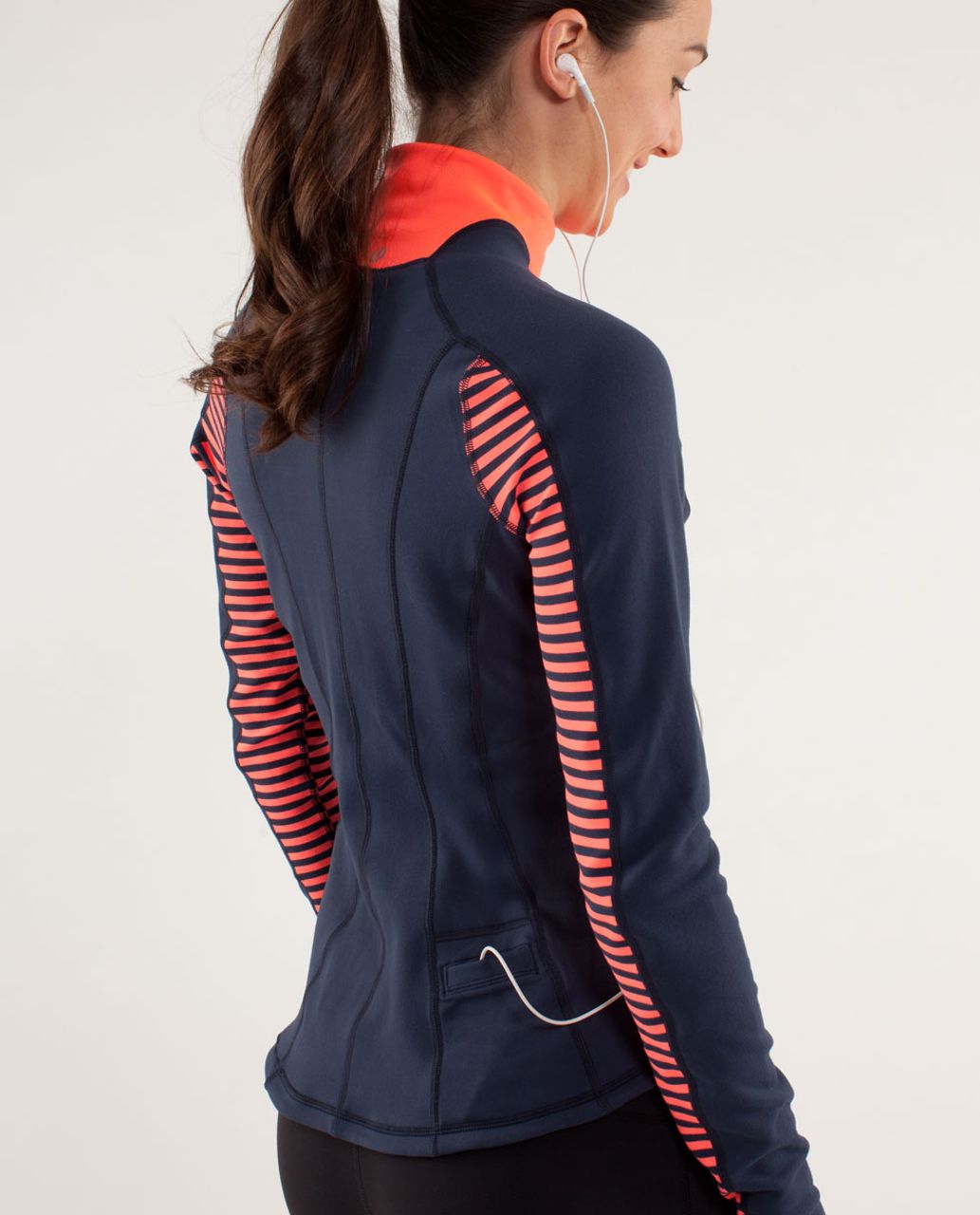 Lululemon Run:  U-Turn Pullover - Light Flare / Inkwell / Classic Stripe Light Flare Inkwell