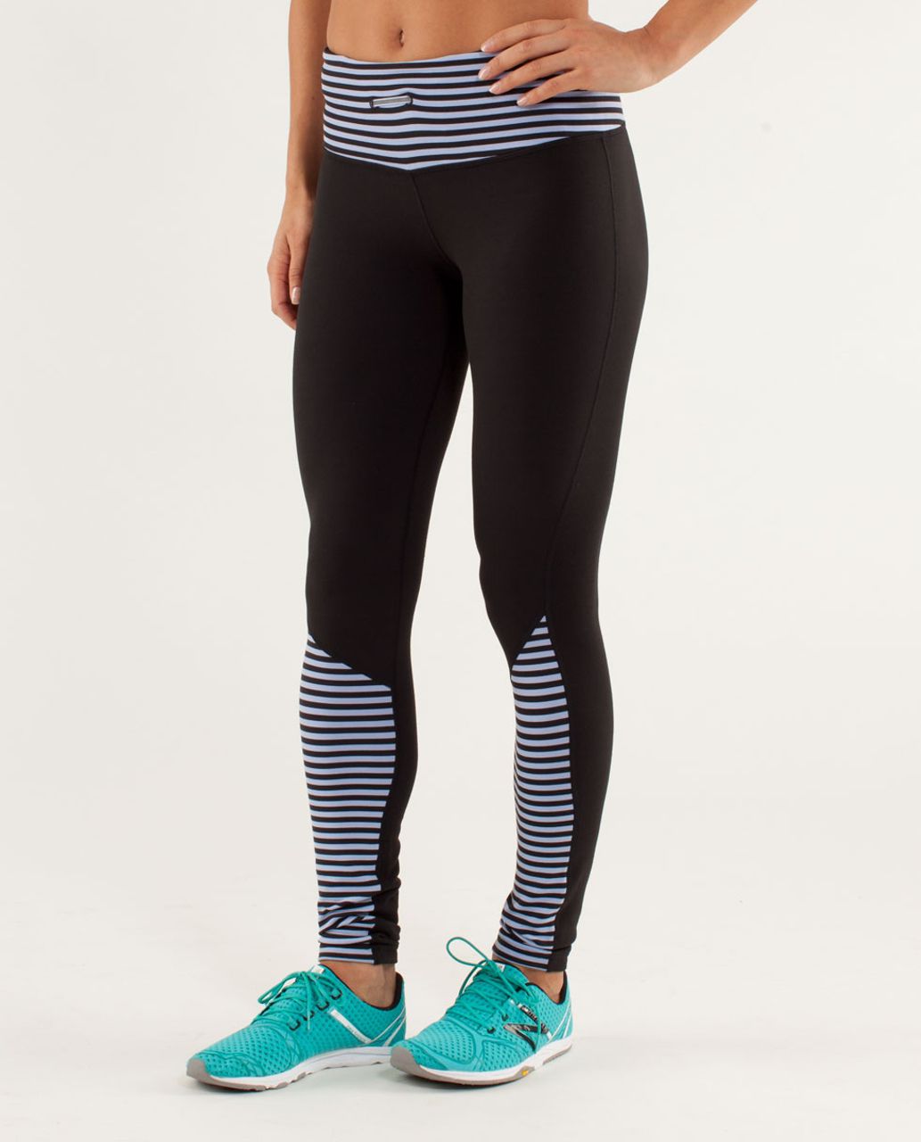 Lululemon Run:  Runder Under Pant - Black / Classic Stripe Polar Haze Black