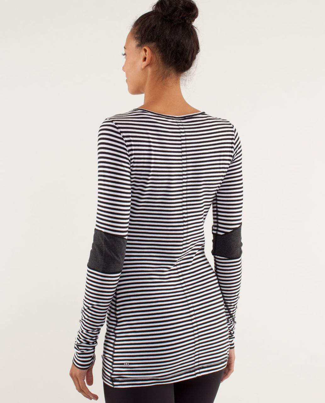 Lululemon Devotion Long Sleeve Tee - Classic Stripe Black White / Heathered Black