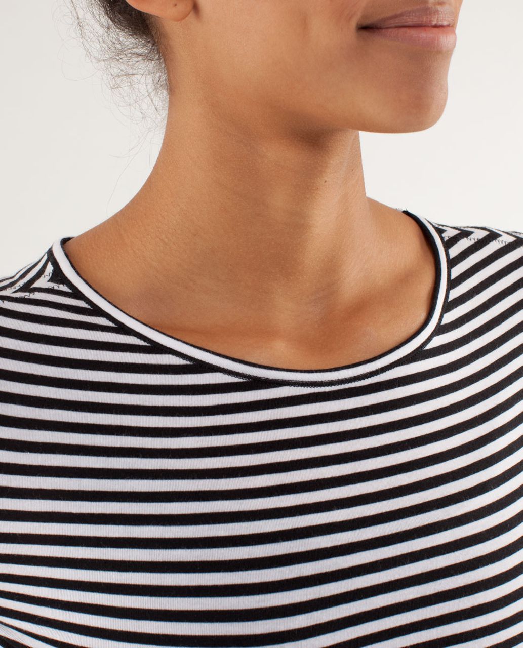 Lululemon Devotion Long Sleeve Tee - Classic Stripe Black White / Heathered Black