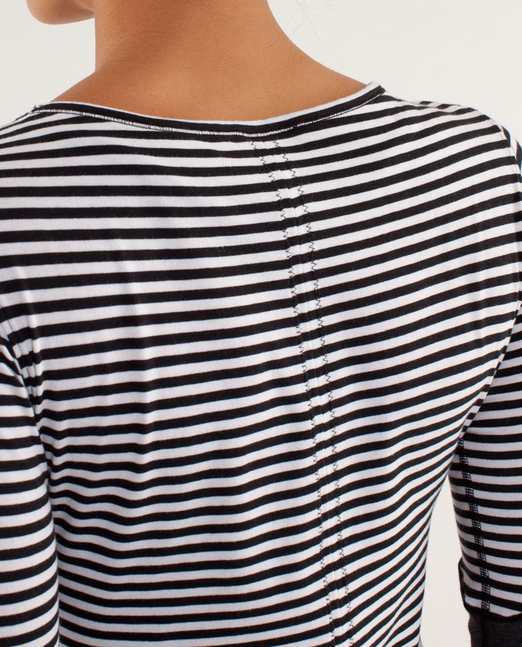 Lululemon Devotion Long Sleeve Tee - Classic Stripe Black White / Heathered Black