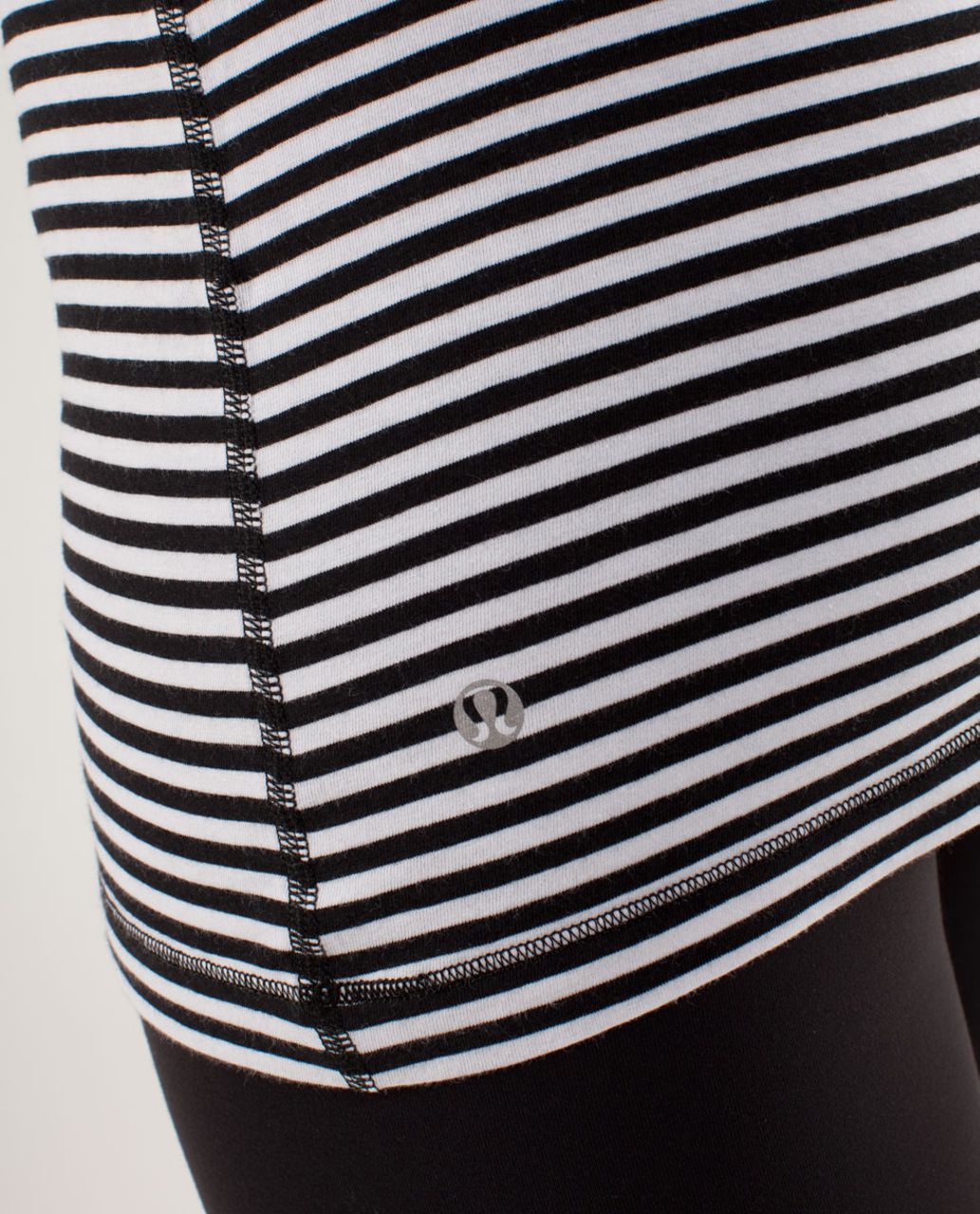 Lululemon Devotion Long Sleeve Tee - Classic Stripe Black White / Heathered Black