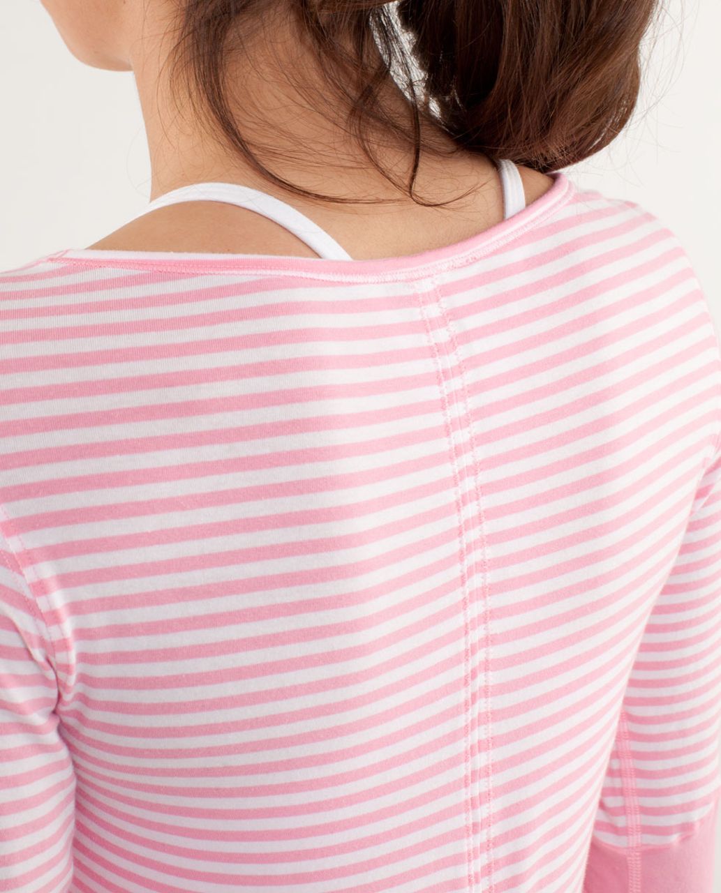 Lululemon Devotion Long Sleeve Tee - Classic Stripe White Pink Shell / Pink Shell