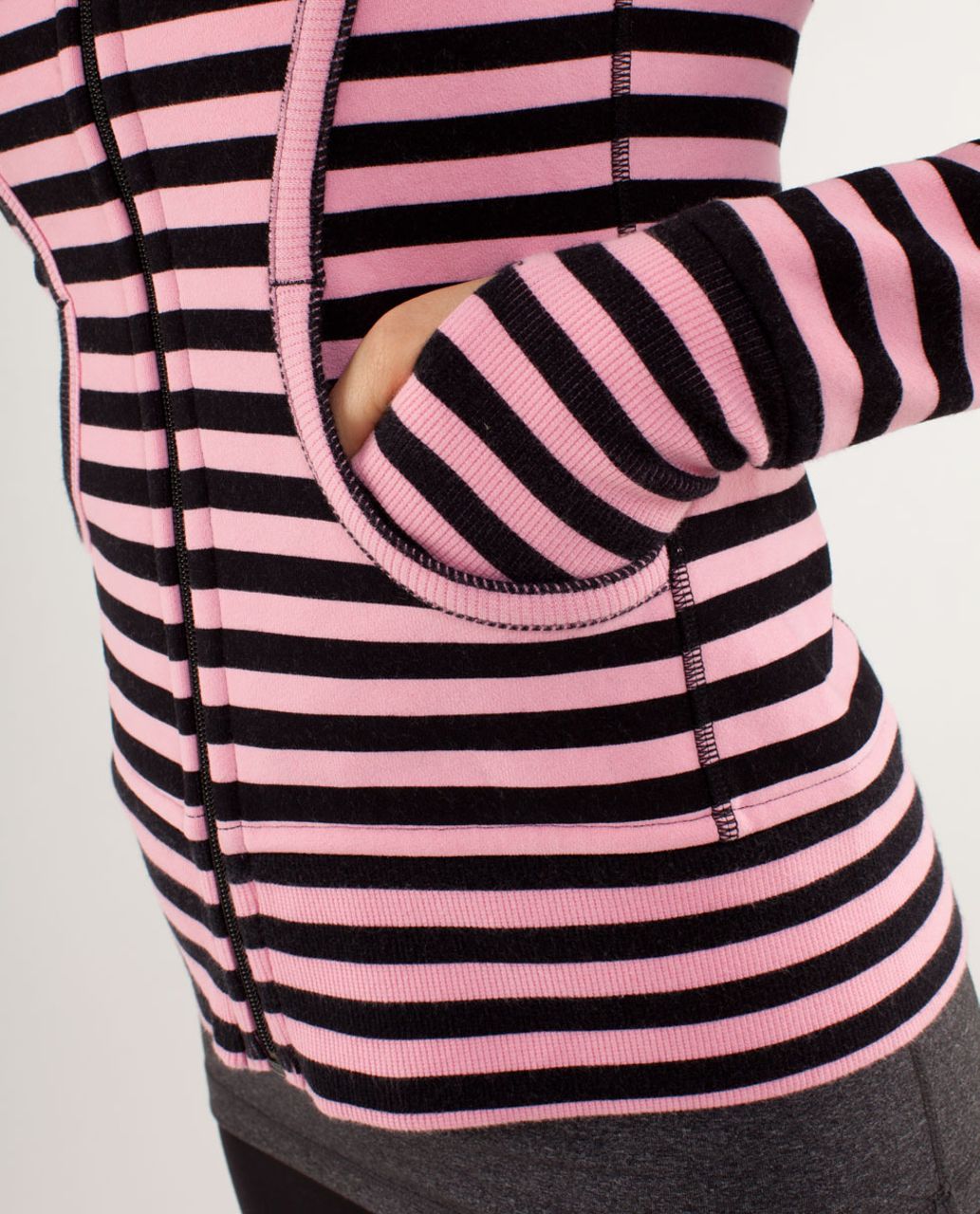 Lululemon Scuba Hoodie *Stretch - Sea Stripe Pink Shell Black