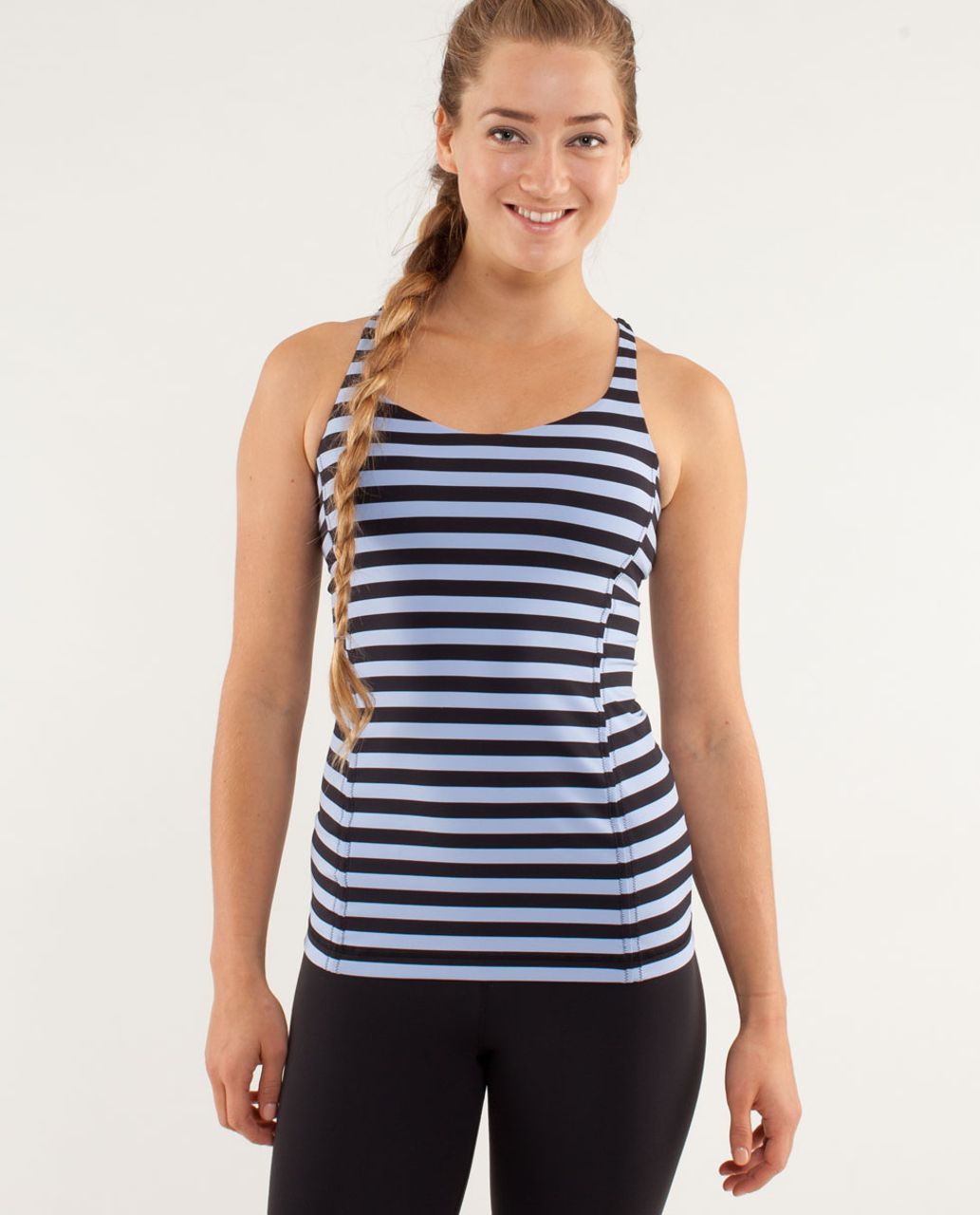 Lululemon Free To Be Tank - Sea Stripe Polar Haze Black / Black