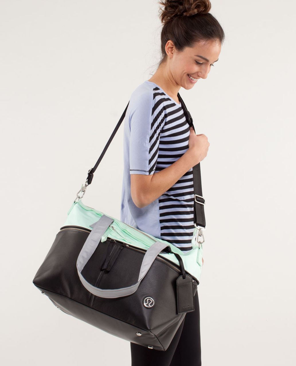 Lululemon Take Me With You Tote - Large Exploded Polka Dot Mint Moment / Black