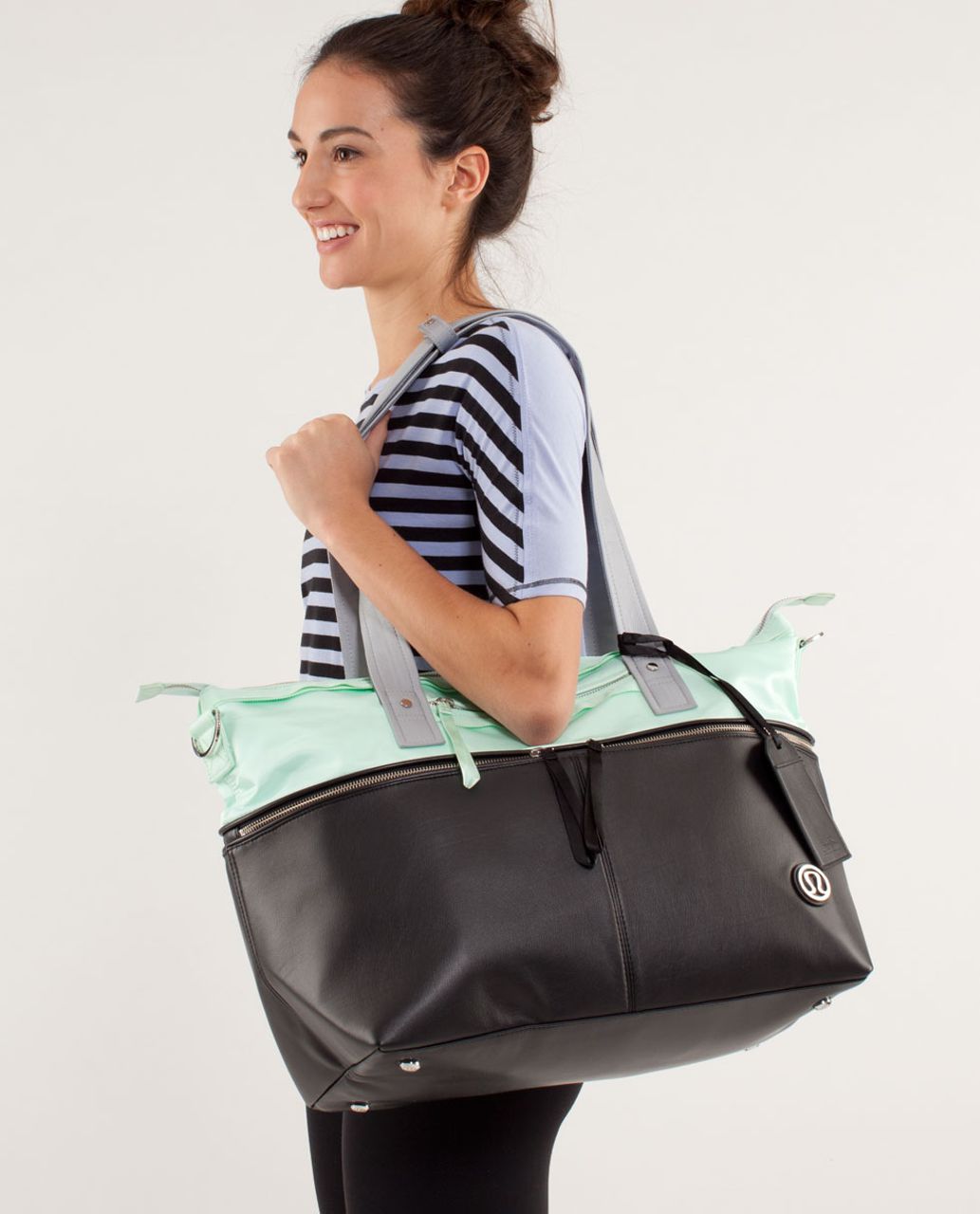 Lululemon Take Me With You Tote - Large Exploded Polka Dot Mint Moment / Black