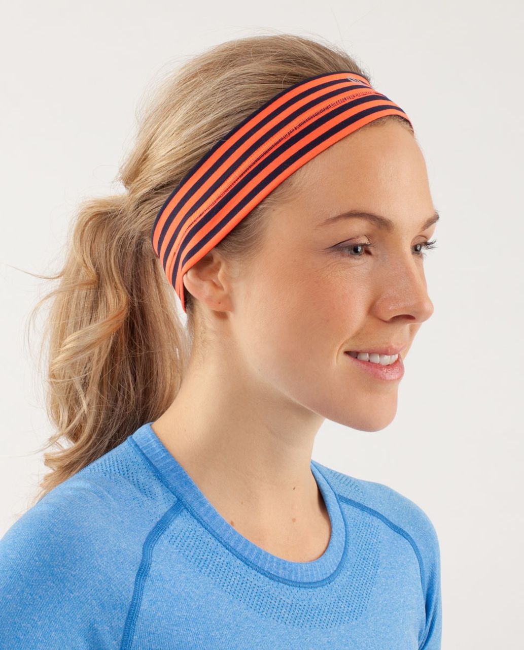 Lululemon Fly Away Tamer Headband - Classic Stripe Light Flare Inkwell