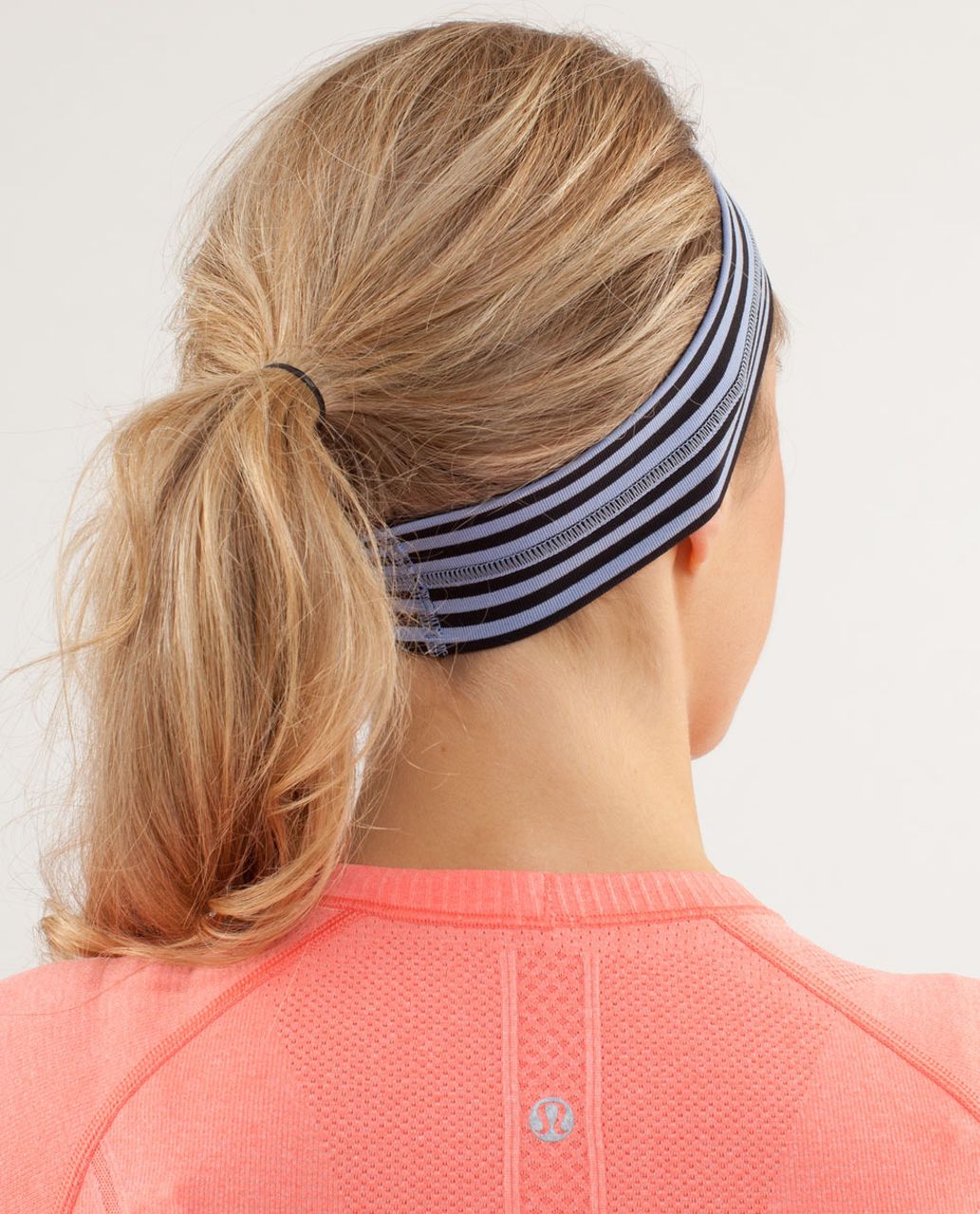 Lululemon Fly Away Tamer Headband - Classic Stripe Polar Haze Black