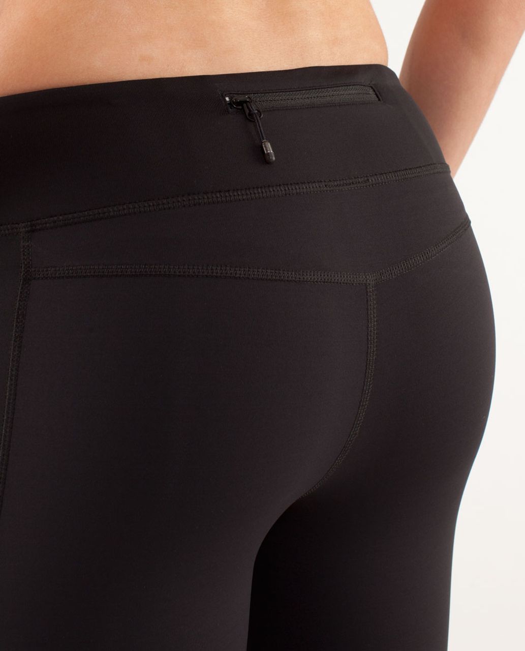 Lululemon Run: Reflect Crop Black / Classic Stripe Mi… - Gem