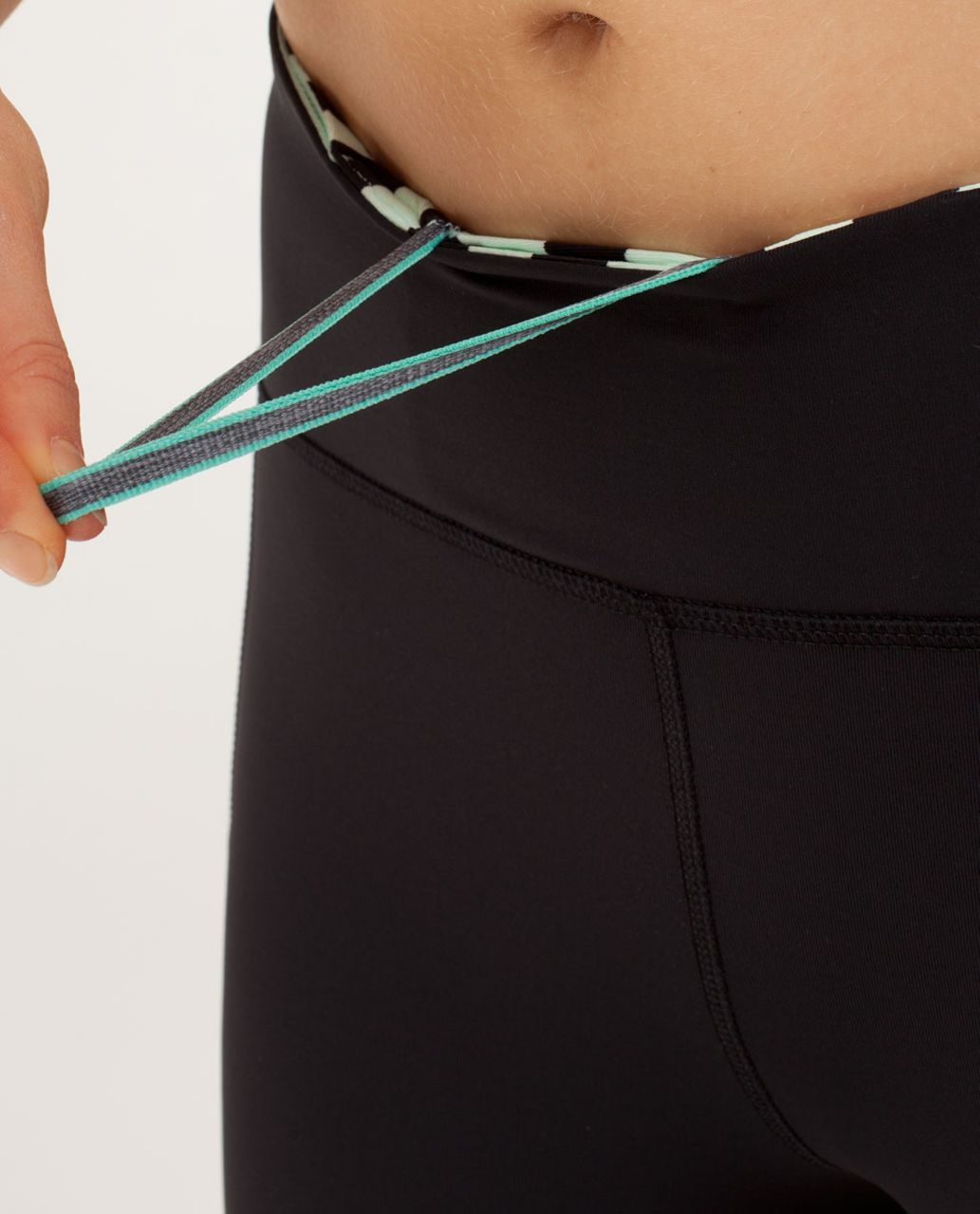 Lululemon Run:  Get Up And Glow Tight - Black / Mint Moment