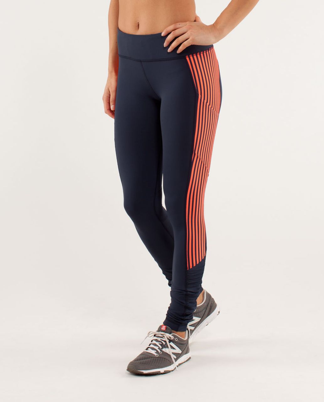 Lululemon Run:  Get Up And Glow Tight - Inkwell / Classic Stripe Light Flare Inkwell / Inkwell