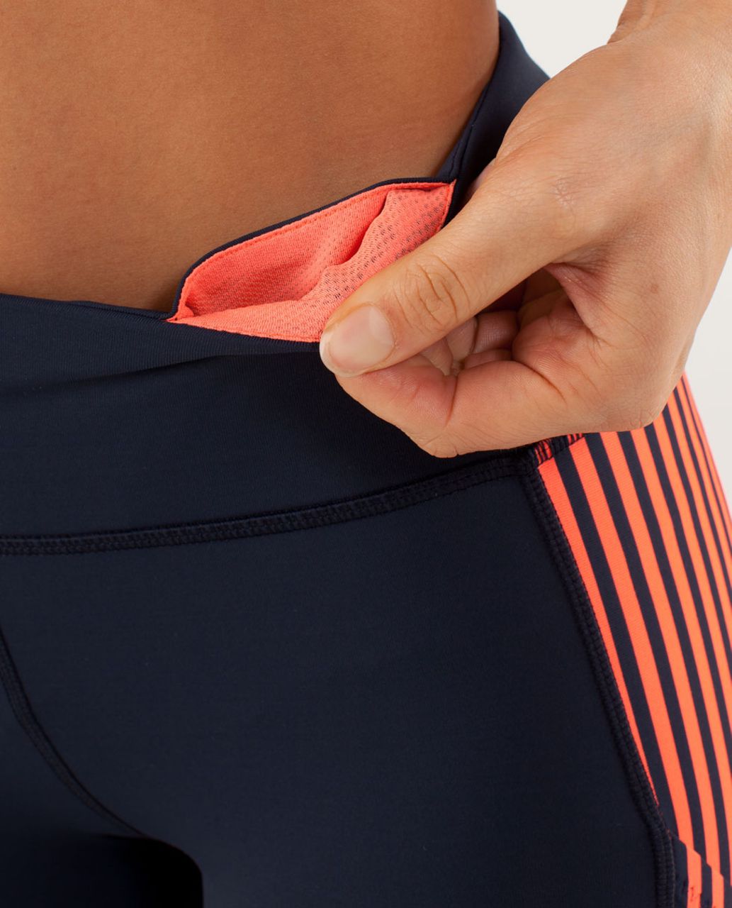 Lululemon Run:  Get Up And Glow Tight - Inkwell / Classic Stripe Light Flare Inkwell / Inkwell