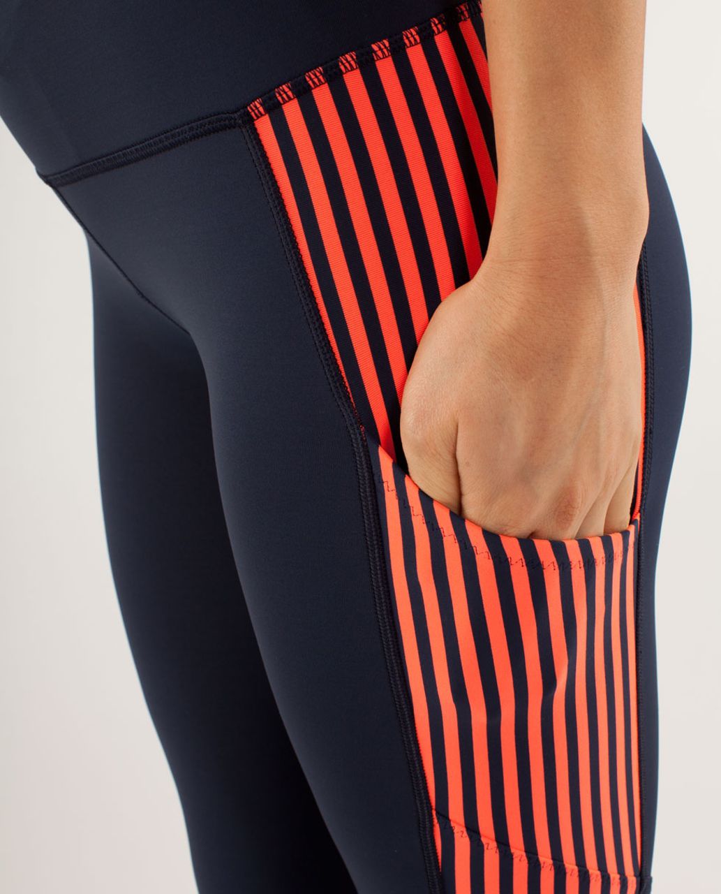 Lululemon Run:  Get Up And Glow Tight - Inkwell / Classic Stripe Light Flare Inkwell / Inkwell