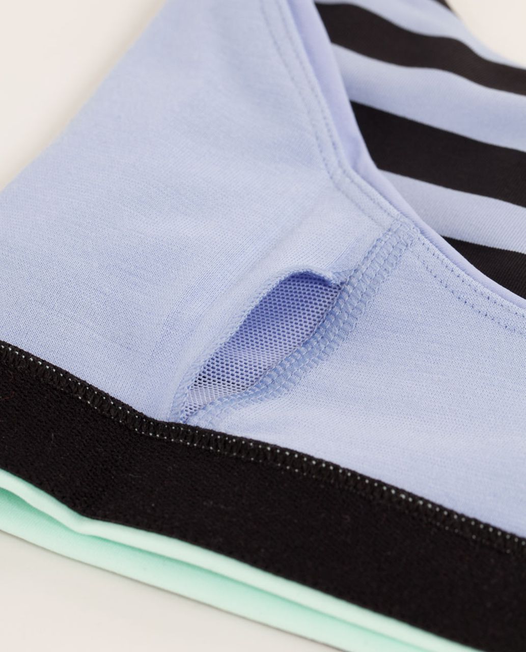 Lululemon Run:  Top Speed Bra - Sea Stripe Polar Haze Black / Classic Stripe Mint Moment Black / Mint Moment