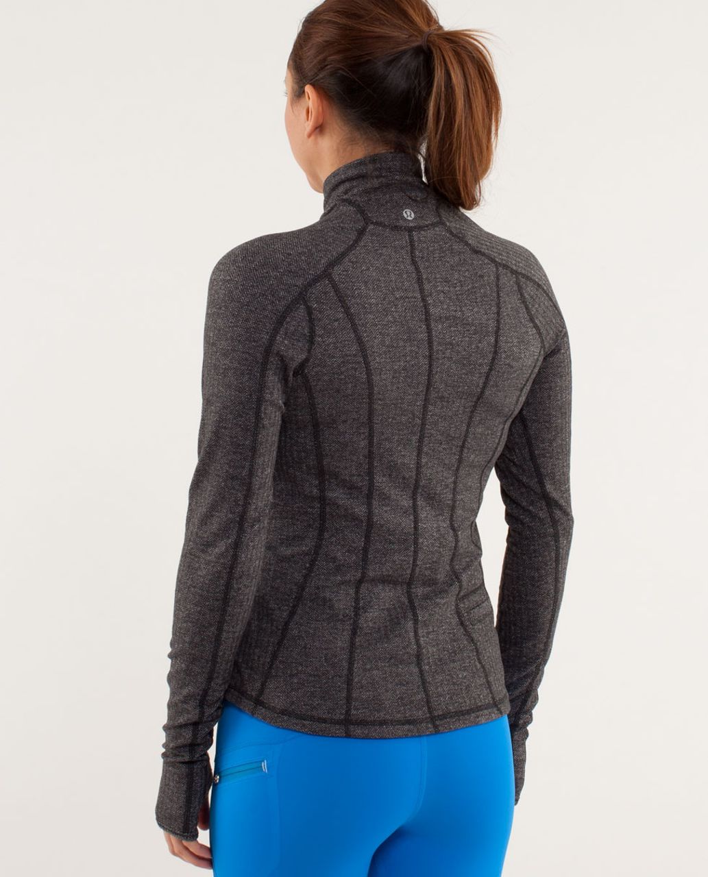 Lululemon Run:  U-Turn Pullover - Black / Heathered Coal