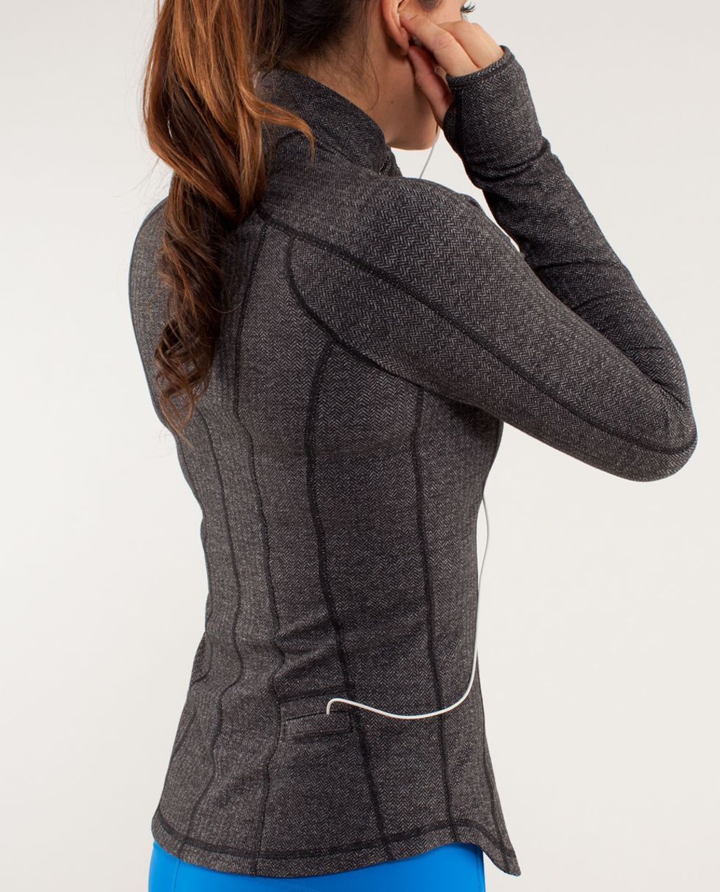 Lululemon Run:  U-Turn Pullover - Black / Heathered Coal