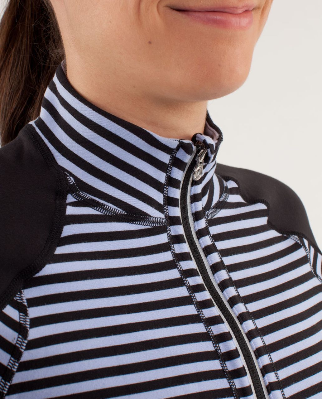 Lululemon Run:  U-Turn Pullover *Reversible - Classic Stripe Polar Haze Black / Black