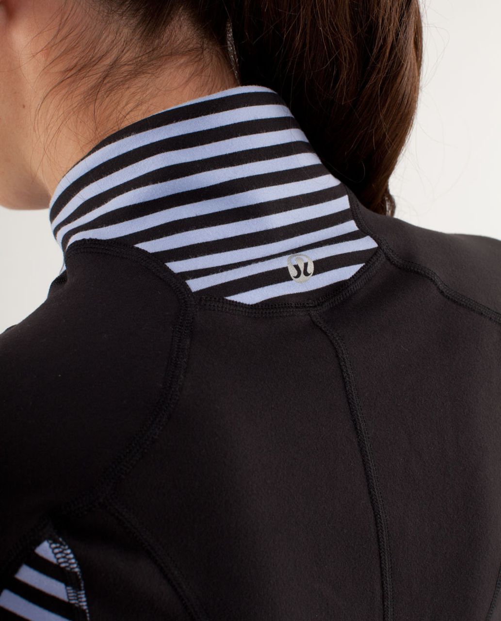 Lululemon Run:  U-Turn Pullover *Reversible - Classic Stripe Polar Haze Black / Black