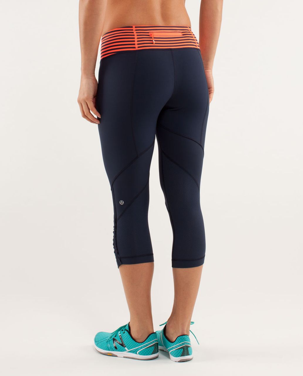 Lululemon Run:  For Your Life Crop - Inkwell / Classic Stripe Light Flare Inkwell