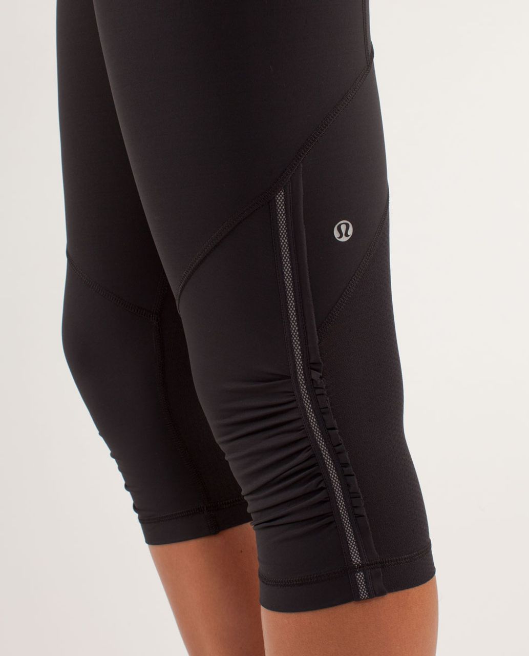 Lululemon Run:  For Your Life Crop - Black / Spring Has Sprung Multi