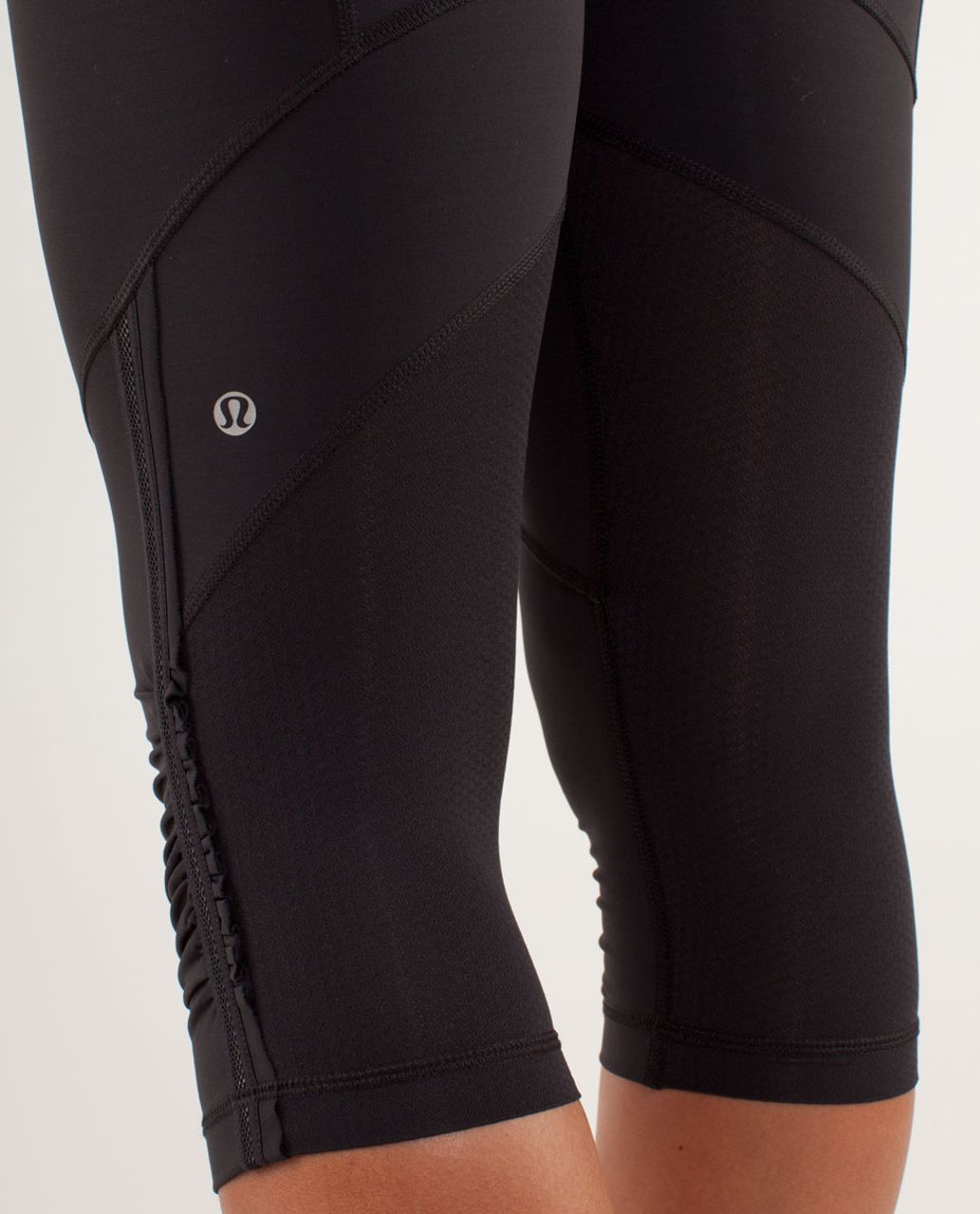 Lululemon Run:  For Your Life Crop - Black / Spring Has Sprung Multi