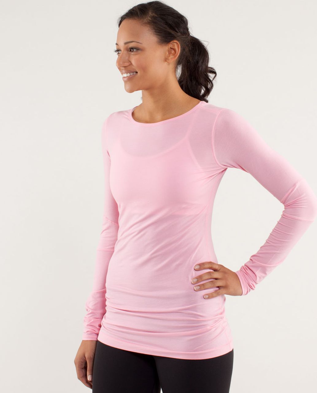 Lululemon Devotion Long Sleeve Tee - Pink Shell - lulu fanatics