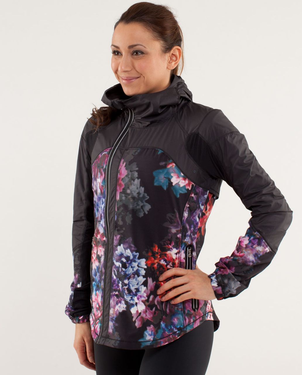 Lululemon Run:  Get Up And Glow Jacket - Spring Has Sprung Multi / Black