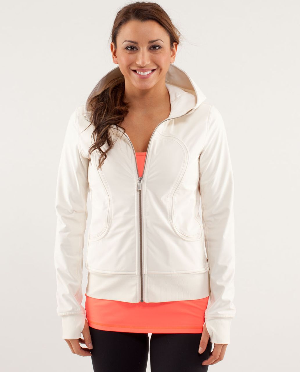 Lululemon Uba Hoodie *Softshell - Polar Cream / Black