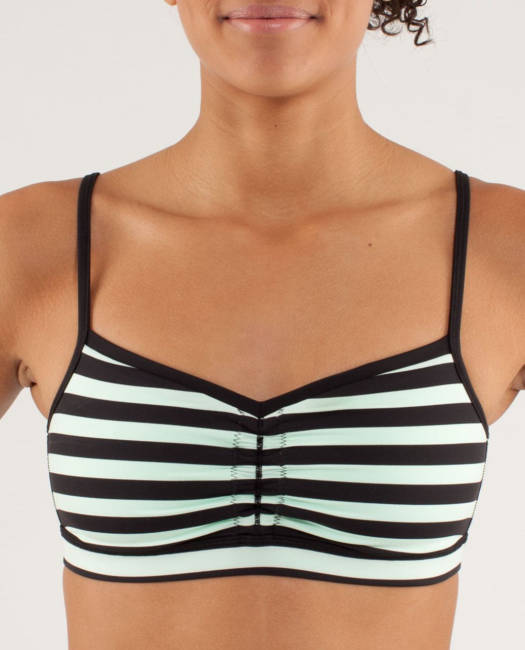 Lululemon Pirouette Bra - Sea Stripe Mint Moment Black / Black