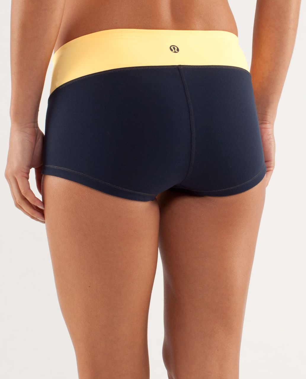 Lululemon Flip Your Dog Bootyshort - Burning Yellow / Inkwell - lulu ...