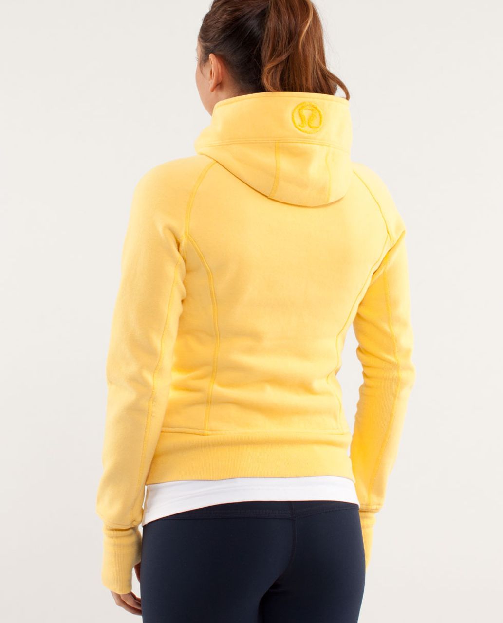 Women’s LULULEMON Yellow Hoodie with Thumb Holes, Size 4 