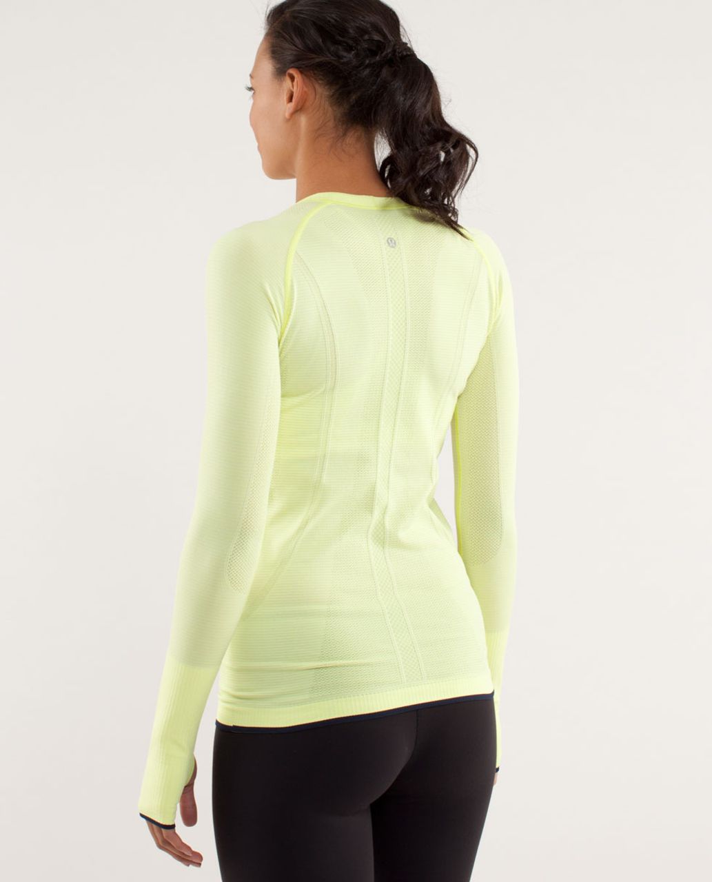 Lululemon Run:  Swiftly Tech Long Sleeve - Clarity Yellow / Inkwell