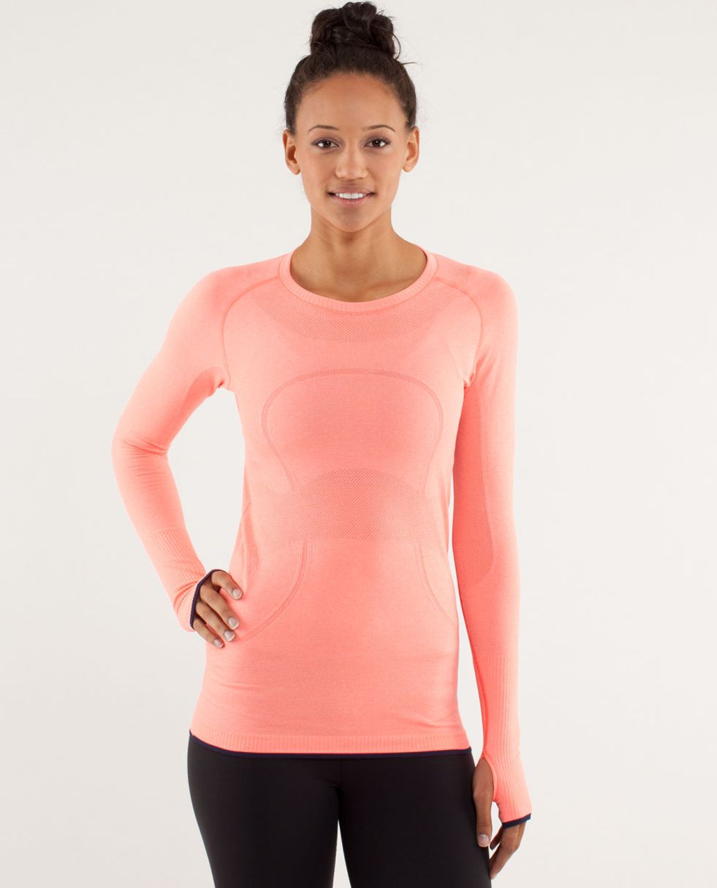 Lululemon Run:  Swiftly Tech Long Sleeve - Light Flare / Inkwell