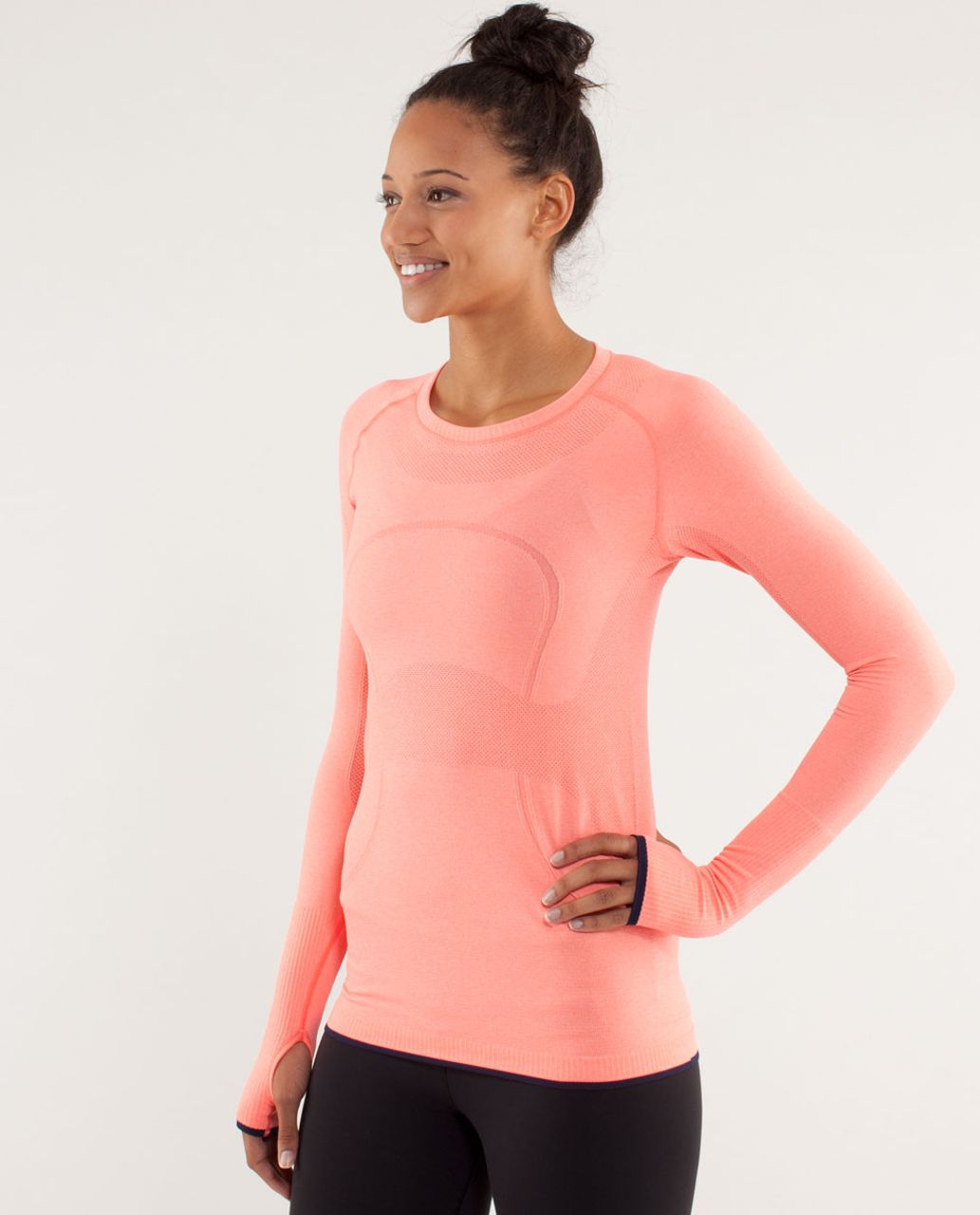 Lululemon Run:  Swiftly Tech Long Sleeve - Light Flare / Inkwell